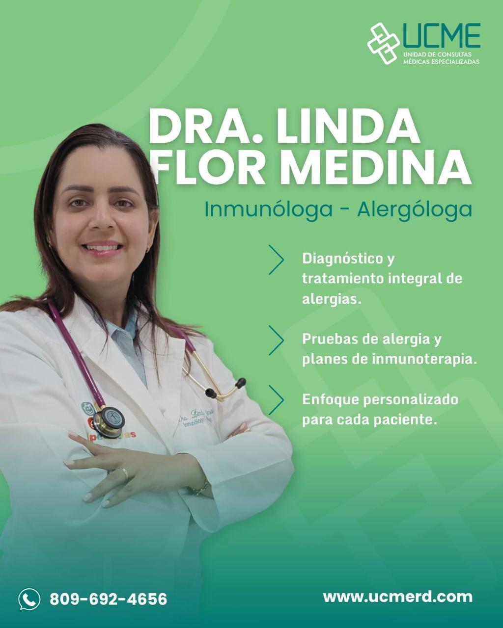Presentación de Dra. Linda Flor Medina y sus servicios en UCME