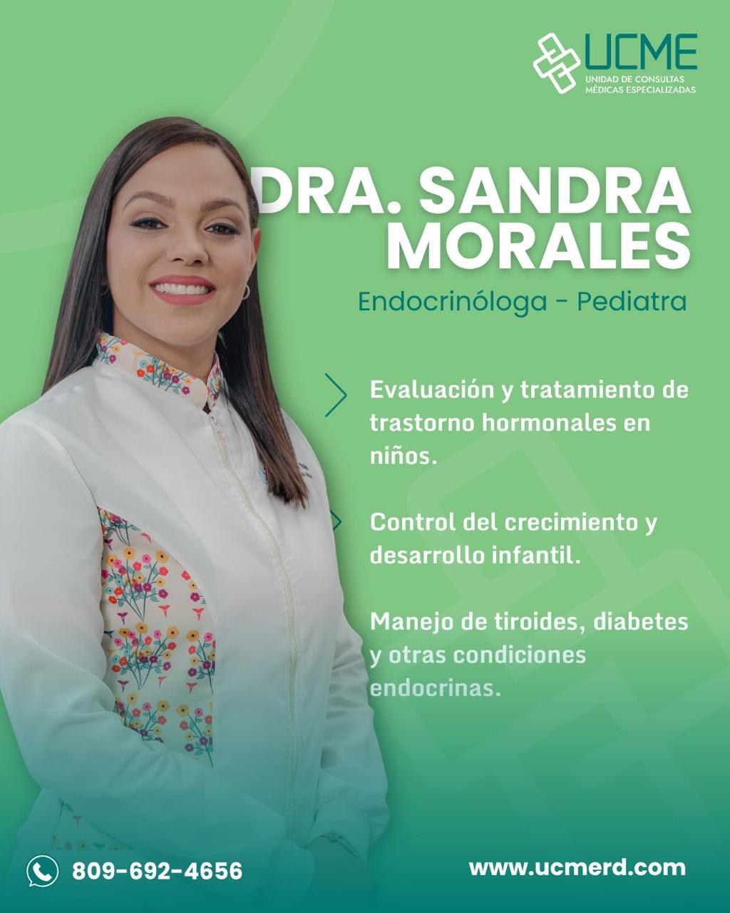 Presentación de Dra. Sandra Morales y sus servicios en UCME